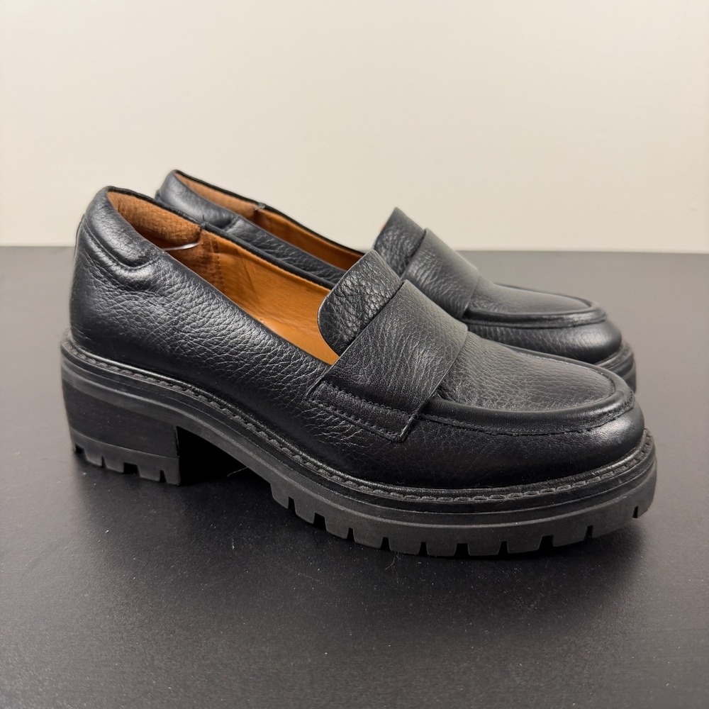 Gentle Souls by Kenneth Cole Loafers Women's 6.5M Black Pebbled Leather Career